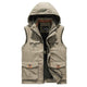 Montbreaker Men's Winter Fleece Lined Vest Detachable Hood Sleeveless Jacket - MONTBREAKER