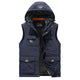 Montbreaker Men's Winter Fleece Lined Vest Detachable Hood Sleeveless Jacket - MONTBREAKER