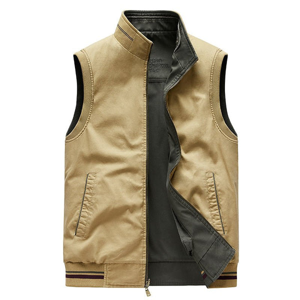 Montbreaker Men's 100% Cotton Reversible Vest Sleeveless Jacket - MONTBREAKER