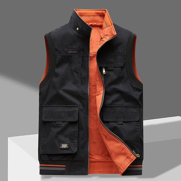 Montbreaker Men's 100% Cotton Reversible Vest Sleeveless Jacket - MONTBREAKER