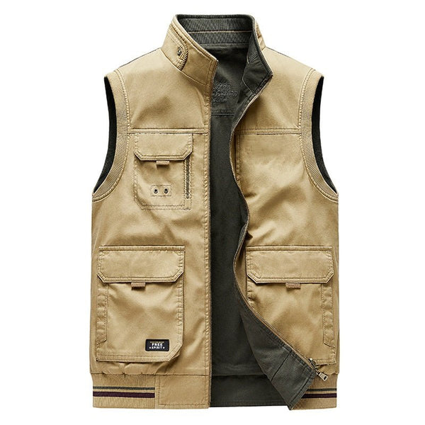 Montbreaker Men's 100% Cotton Reversible Vest Sleeveless Jacket - MONTBREAKER