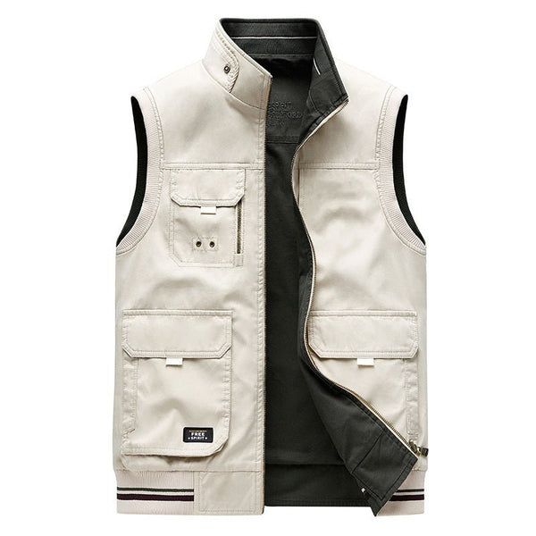 Montbreaker Men's 100% Cotton Reversible Vest Sleeveless Jacket - MONTBREAKER