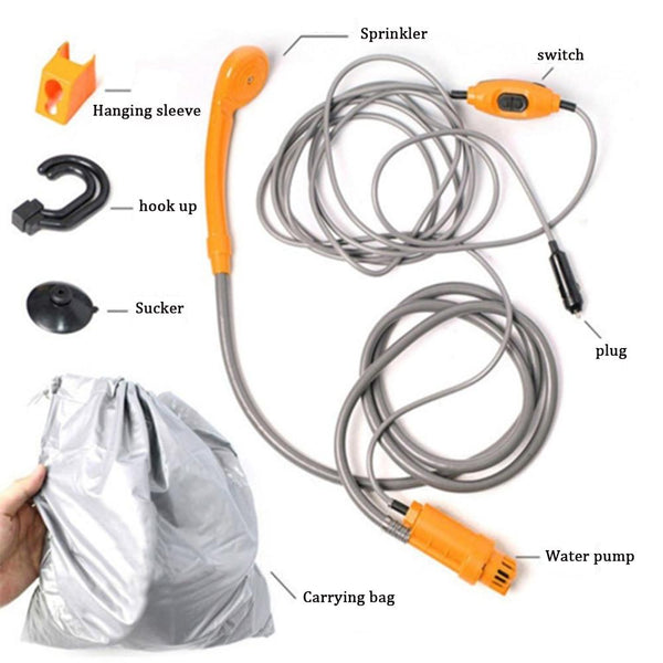 Camping Shower 12V Electric Outdoor Shower Water Bag Kit - MONTBREAKER