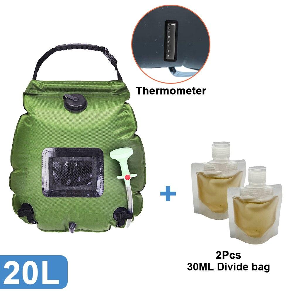 Elk Solar Heated Portable Shower Bag with Removable Hose and On/Off Switch for Outdoor Camping, Hiking and Traveling (5 Gallons / 20 Liters)