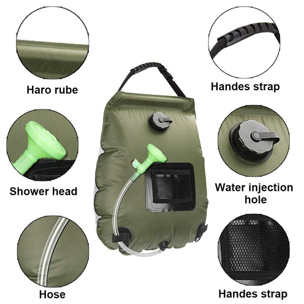 Outdoor Solar Heating Water Bags Camping Shower Bag(5 Gallons) - MONTBREAKER