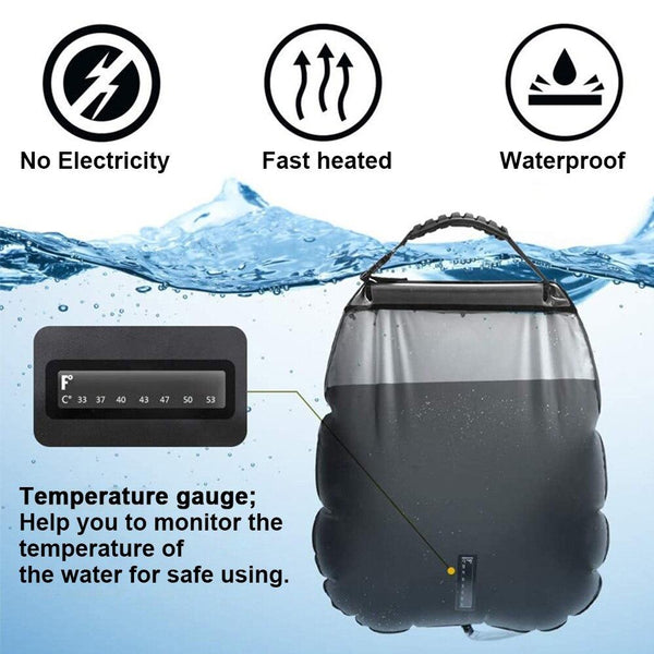 Outdoor Solar Heating Water Bags Camping Shower Bag(5 Gallons) - MONTBREAKER